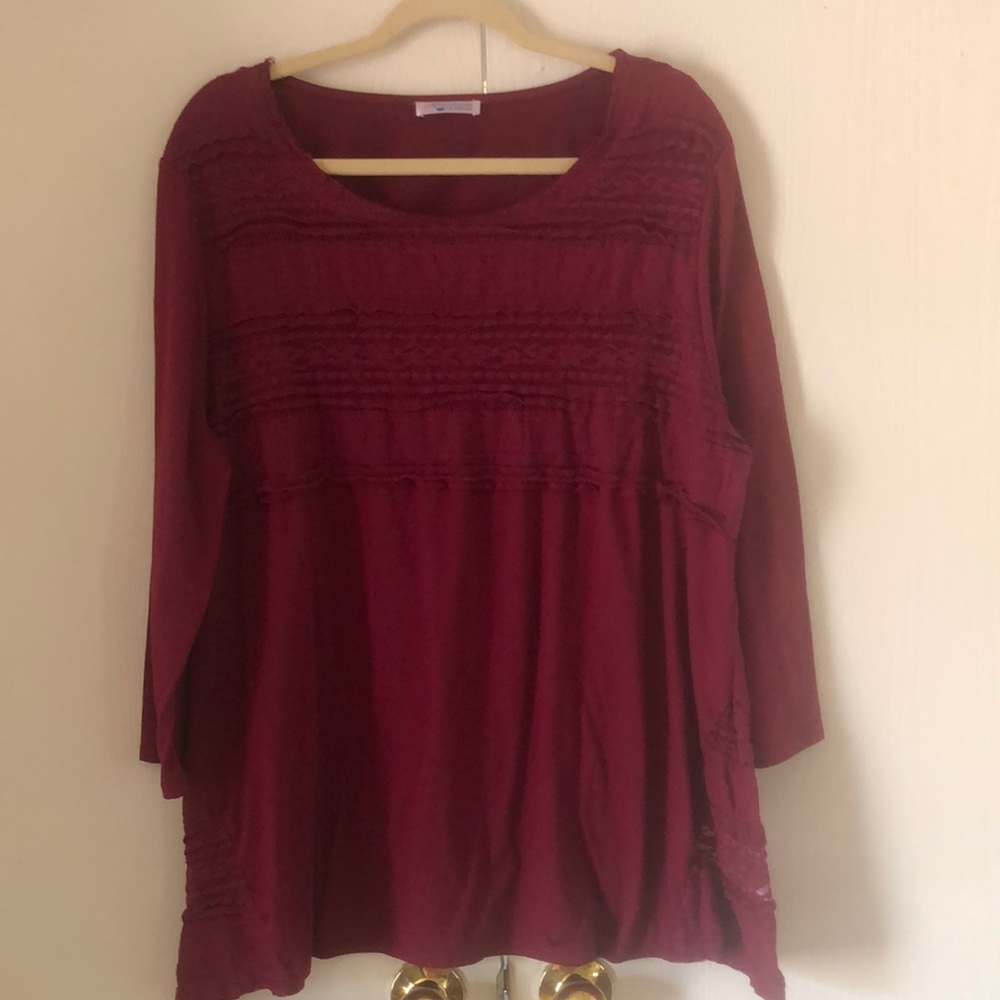 Women's mountain mamas fall Burgundy Top
